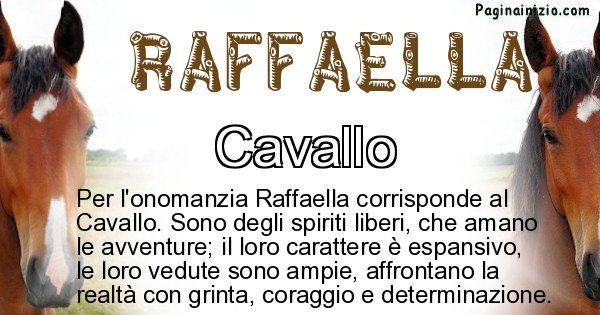 Raffaella - Animale associato al nome Raffaella