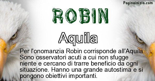 Robin - Animale associato al nome Robin