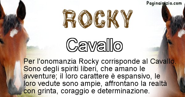 Rocky - Animale associato al nome Rocky