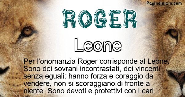 Roger - Animale associato al nome Roger