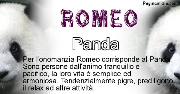 Romeo - Animale associato al nome Romeo