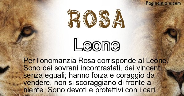 Rosa - Animale associato al nome Rosa