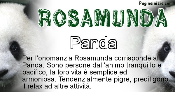Rosamunda - Animale associato al nome Rosamunda
