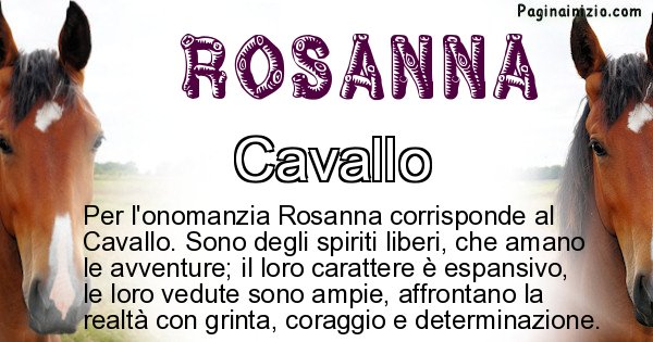 Rosanna - Animale associato al nome Rosanna