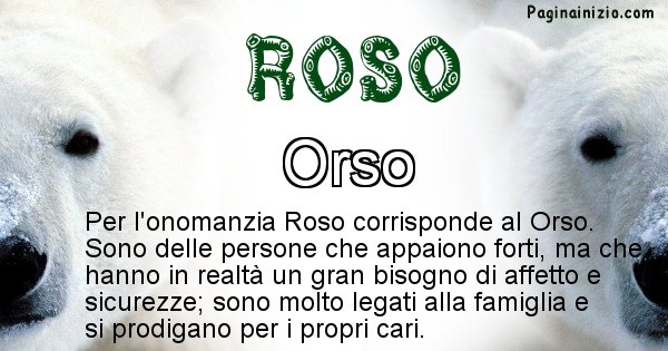 Roso - Animale associato al nome Roso