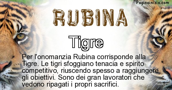 Rubina - Animale associato al nome Rubina