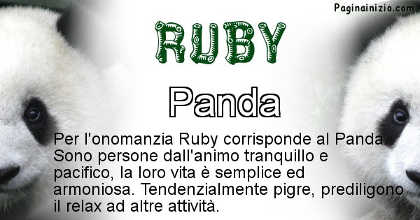 Ruby - Animale associato al nome Ruby