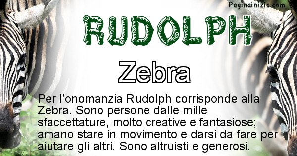 Rudolph - Animale associato al nome Rudolph