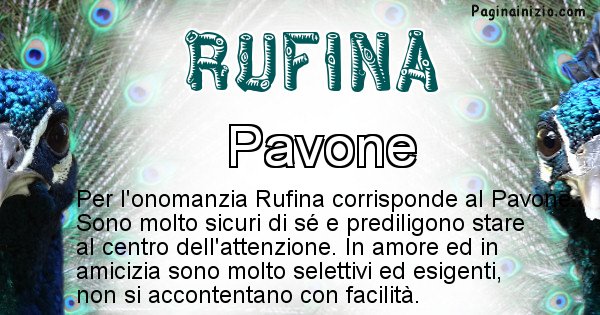 Rufina - Animale associato al nome Rufina