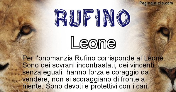 Rufino - Animale associato al nome Rufino