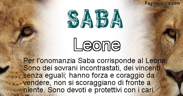 Saba - Animale associato al nome Saba