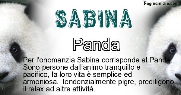 Sabina - Animale associato al nome Sabina
