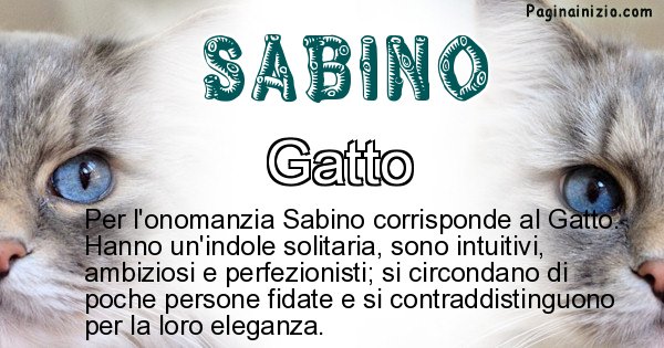 Sabino - Animale associato al nome Sabino