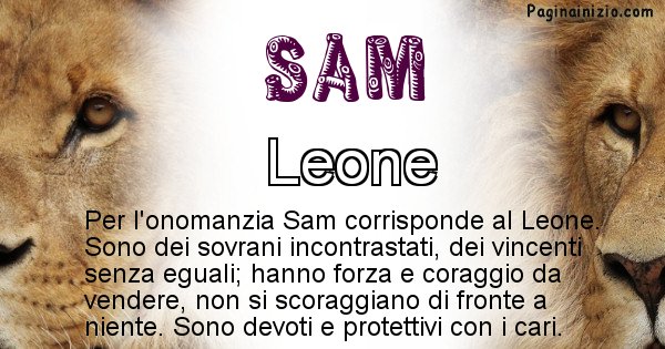 Sam - Animale associato al nome Sam