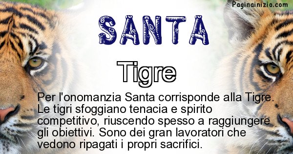 Santa - Animale associato al nome Santa