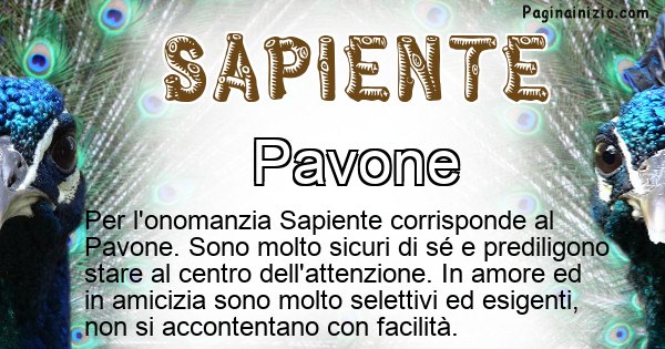 Sapiente - Animale associato al nome Sapiente