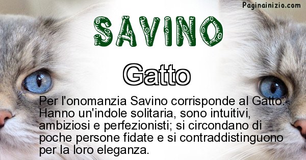 Savino - Animale associato al nome Savino