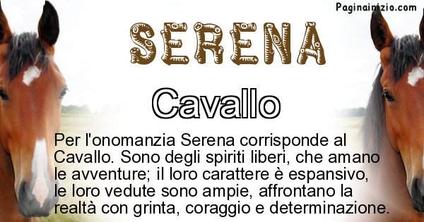 Serena - Animale associato al nome Serena