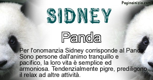 Sidney - Animale associato al nome Sidney