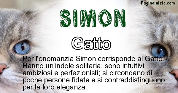 Simon - Animale associato al nome Simon