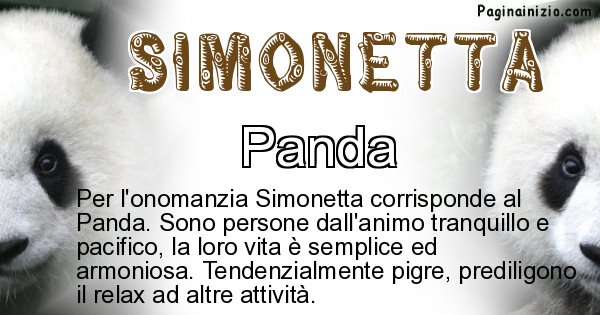 Simonetta - Animale associato al nome Simonetta