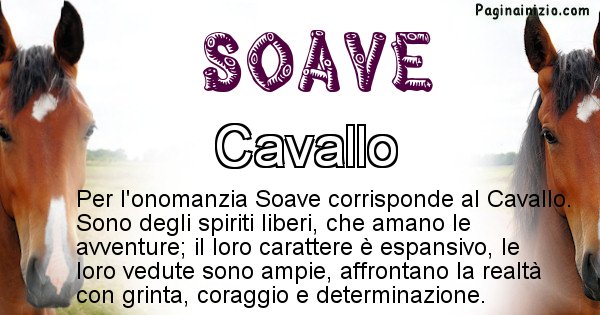 Soave - Animale associato al nome Soave