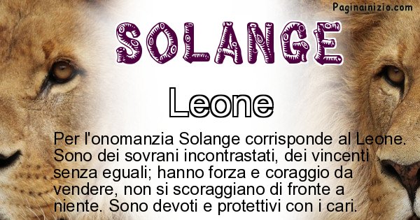 Solange - Animale associato al nome Solange