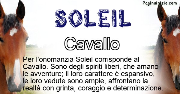 Soleil - Animale associato al nome Soleil