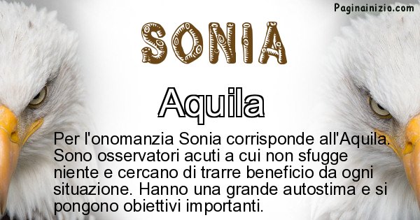 Sonia - Animale associato al nome Sonia