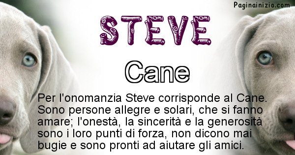 Steve - Animale associato al nome Steve