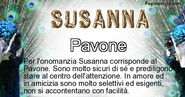 Susanna - Animale associato al nome Susanna