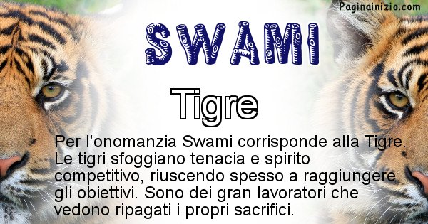 Swami - Animale associato al nome Swami