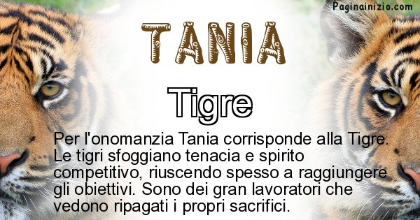 Tania - Animale associato al nome Tania