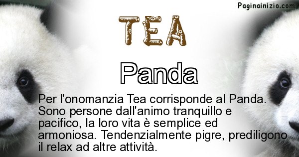 Tea - Animale associato al nome Tea