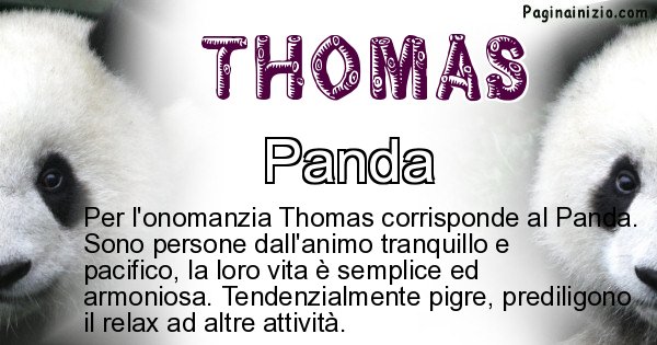 Thomas - Animale associato al nome Thomas