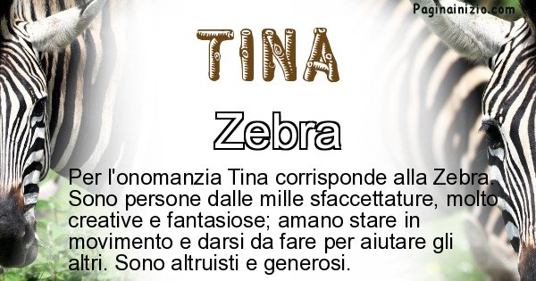 Tina - Animale associato al nome Tina