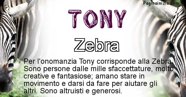 Tony - Animale associato al nome Tony