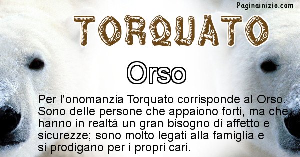 Torquato - Animale associato al nome Torquato