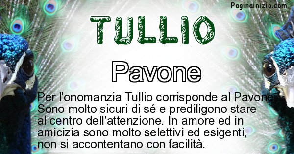 Tullio - Animale associato al nome Tullio