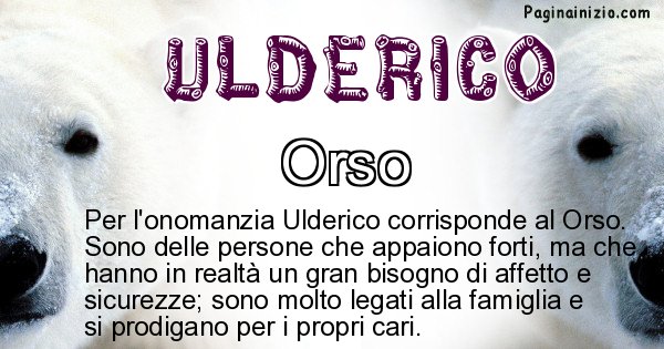 Ulderico - Animale associato al nome Ulderico