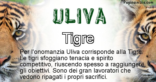 Uliva - Animale associato al nome Uliva