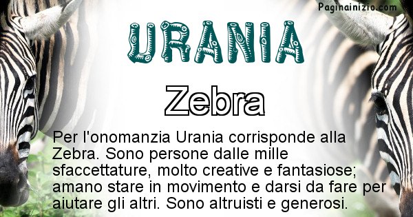 Urania - Animale associato al nome Urania