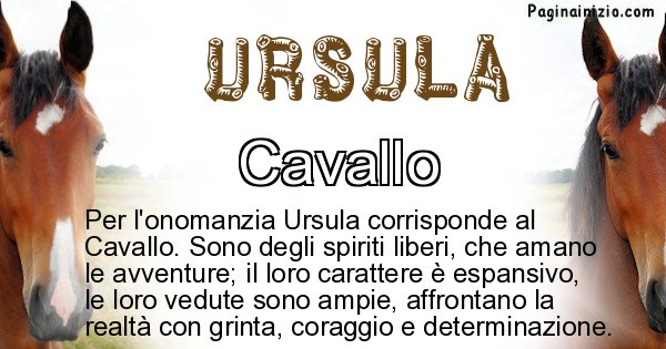 Ursula - Animale associato al nome Ursula