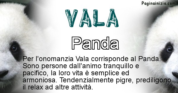 Vala - Animale associato al nome Vala