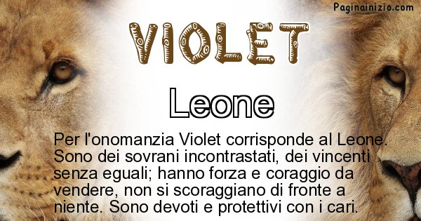 Violet - Animale associato al nome Violet