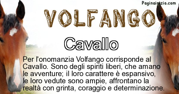 Volfango - Animale associato al nome Volfango