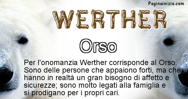 Werther - Animale associato al nome Werther