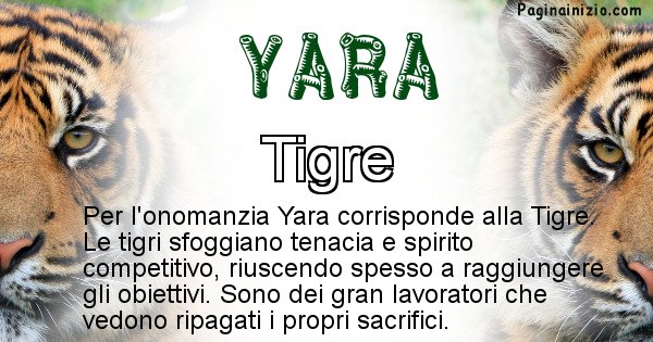 Yara - Animale associato al nome Yara
