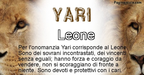 Yari - Animale associato al nome Yari