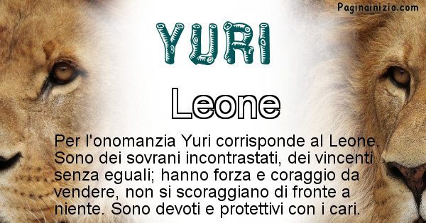 Yuri - Animale associato al nome Yuri